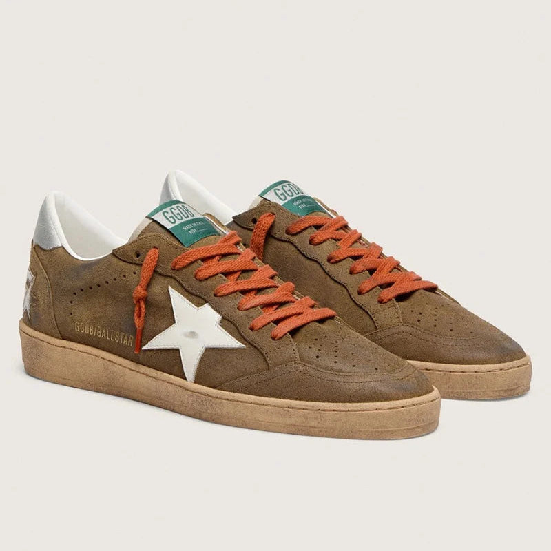 Zapatillas Golden Goose Ballstar Waxed Suede Star Laminated Heel Hombre