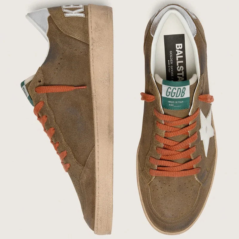 Zapatillas Golden Goose Ballstar Waxed Suede Star Laminated Heel Hombre
