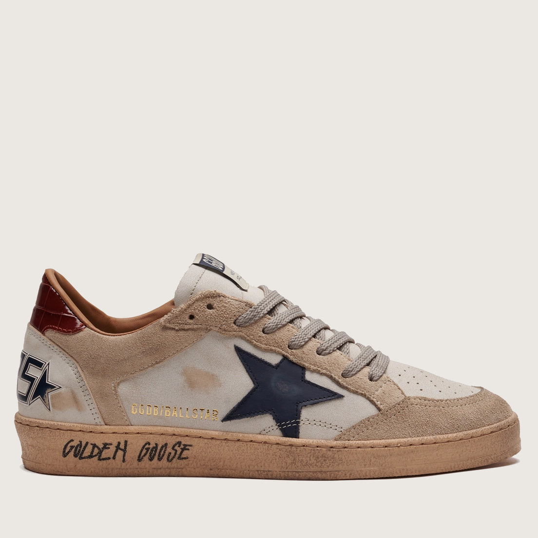 Zapatillas Golden Goose Ballstar Leather Suede Printed Leather Heel Hombre