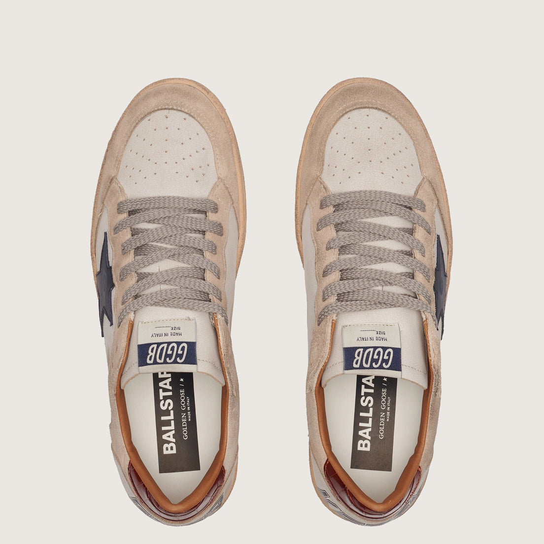 Zapatillas Golden Goose Ballstar Leather Suede Printed Leather Heel Hombre