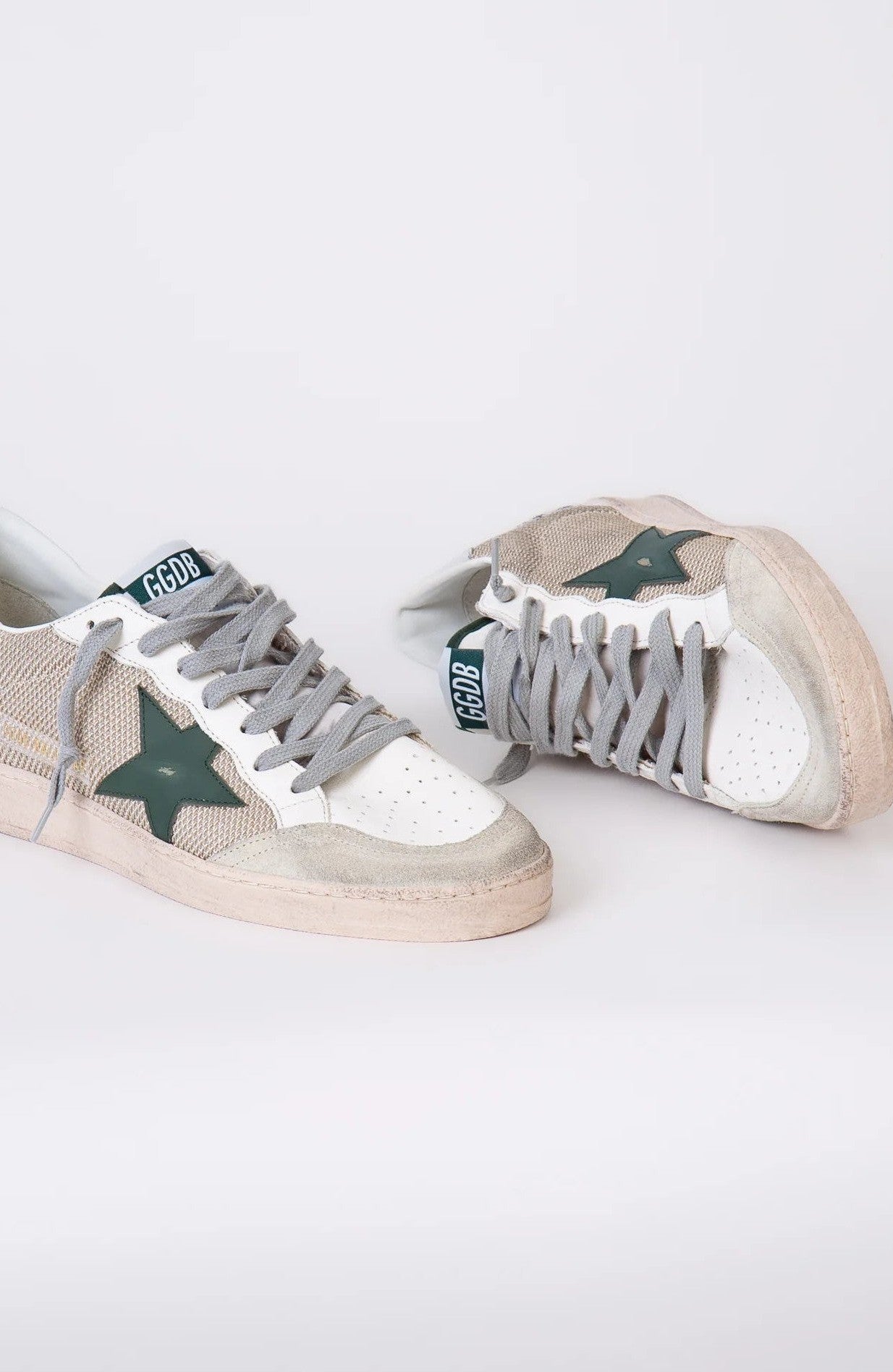 Zapatillas Golden Goose Ballstar Net Leather Star Nylon Heel Crack Spur Hombre