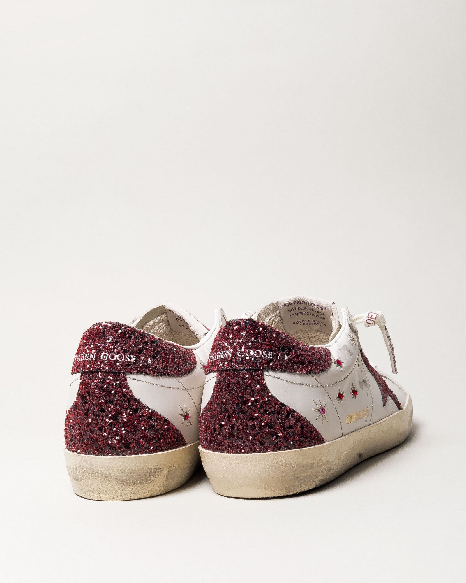 Zapatilla Golden Goose Super Star Leather Embroidery Glitter Star Heel Mujer