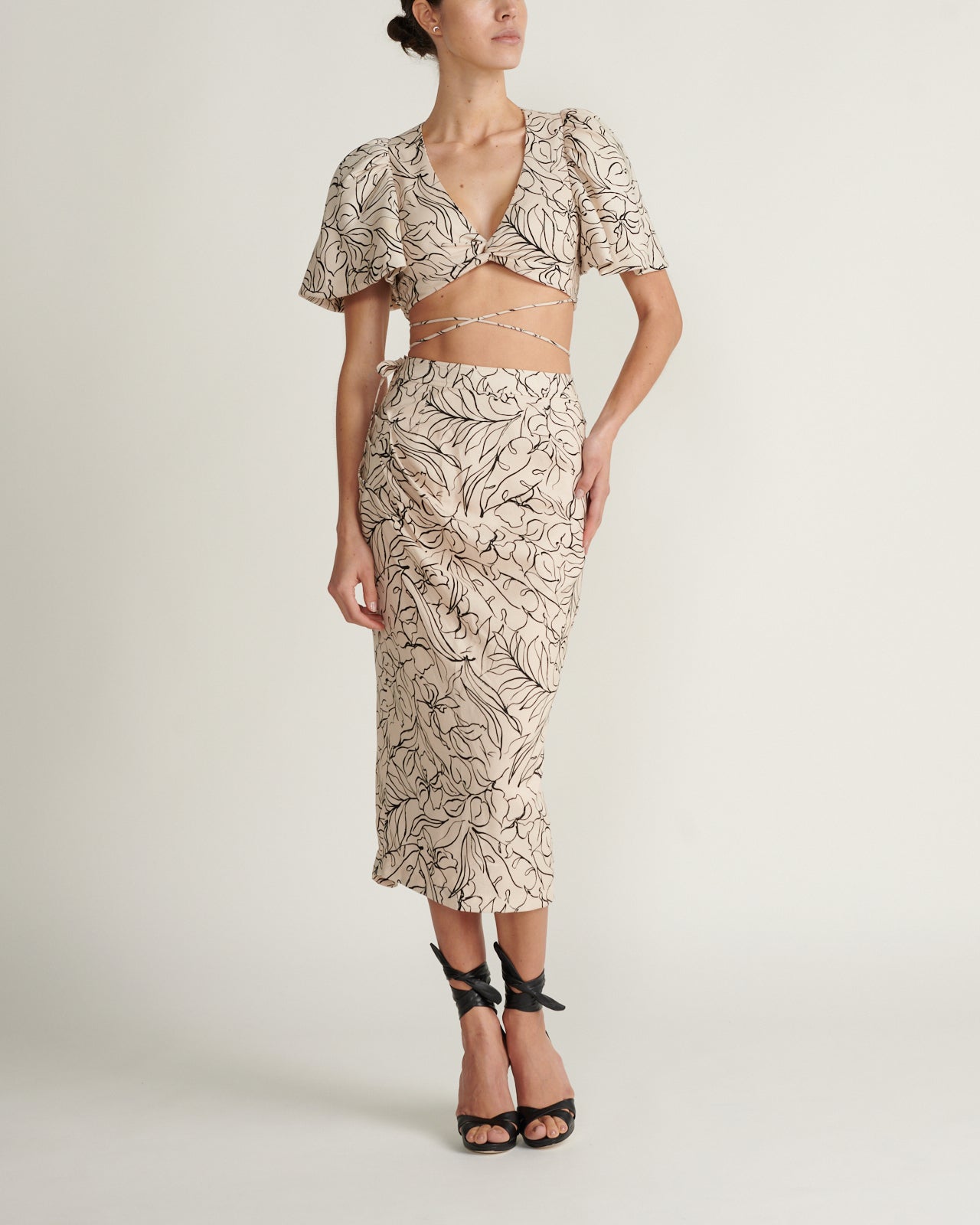 Falda Valencia Printed Linen