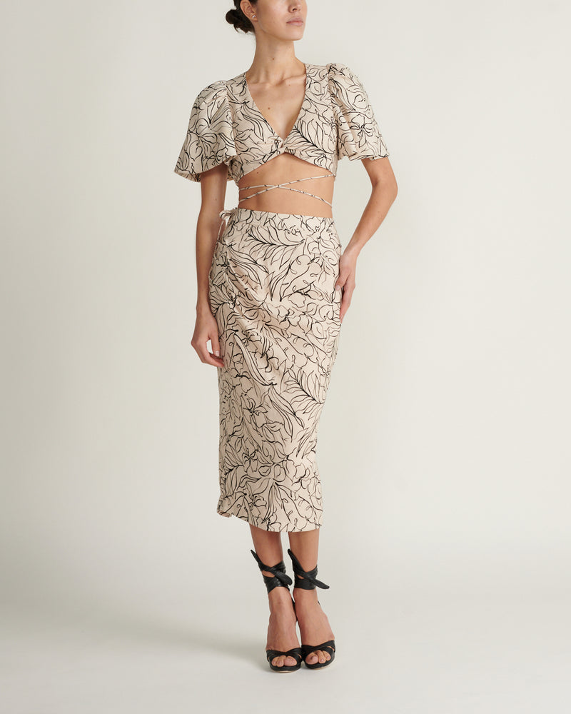 Falda Valencia Printed Linen