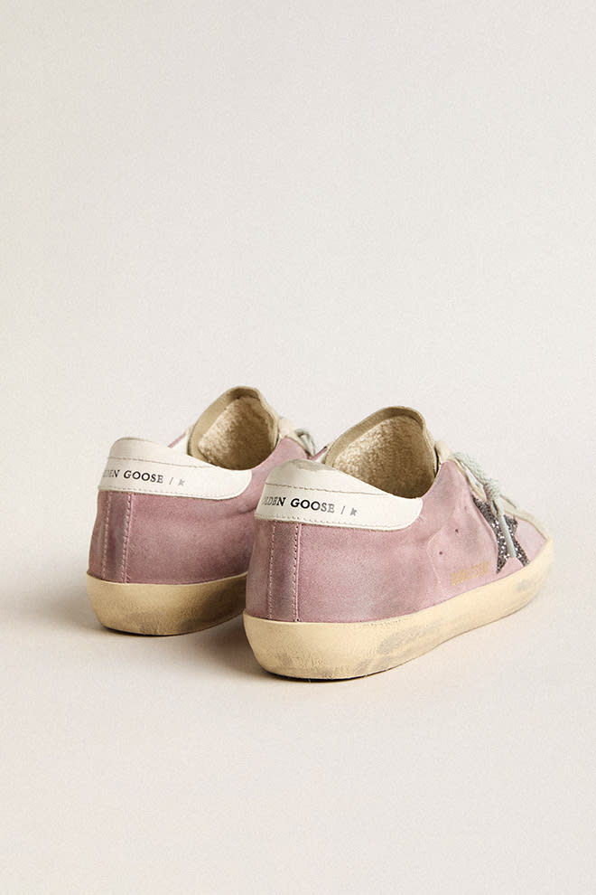 Zapatillas Golden Goose Super Star Suede Glitter Star Leather Heel Mujer