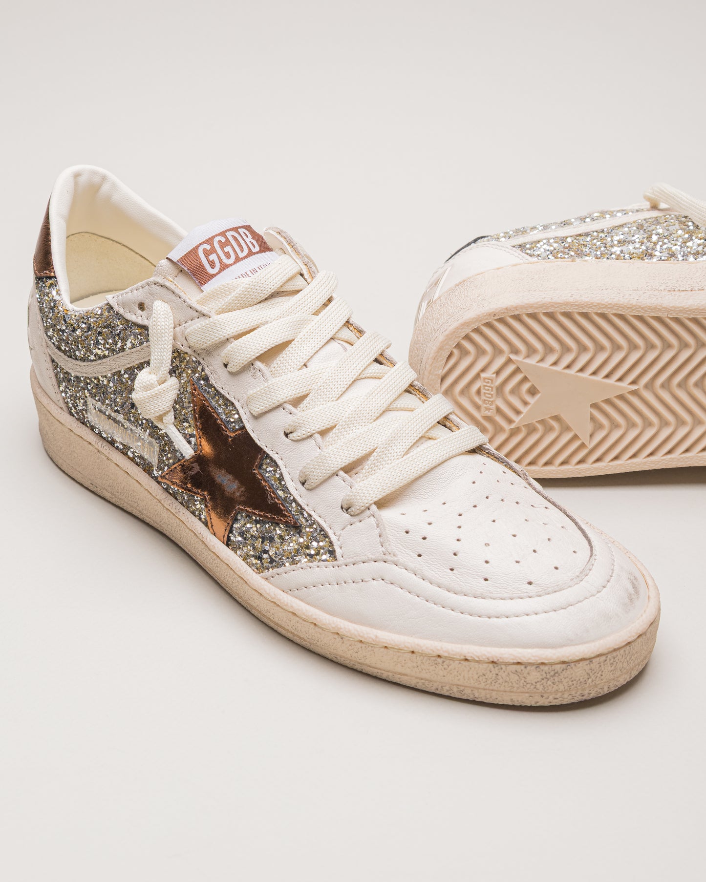 Zapatillas Golden Goose Ballstar Glitter Laminated Star And Heel Mujer