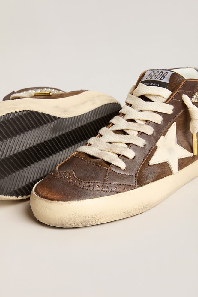 Zapatillas Golden Goose Midstar Leather Spur Star Suede Horsy Heel Mujer