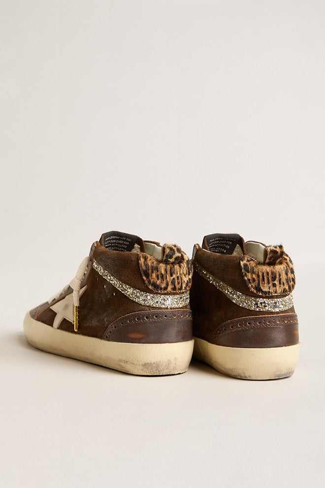 Zapatillas Golden Goose Midstar Leather Spur Star Suede Horsy Heel Mujer