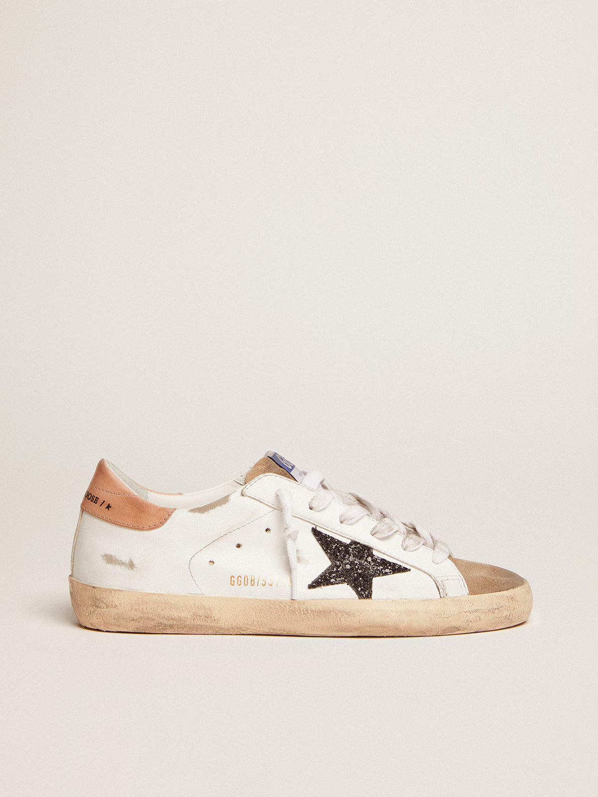 Zapatilla Super Star Leather Up Heel Suede Toe Glitter Star Mujer