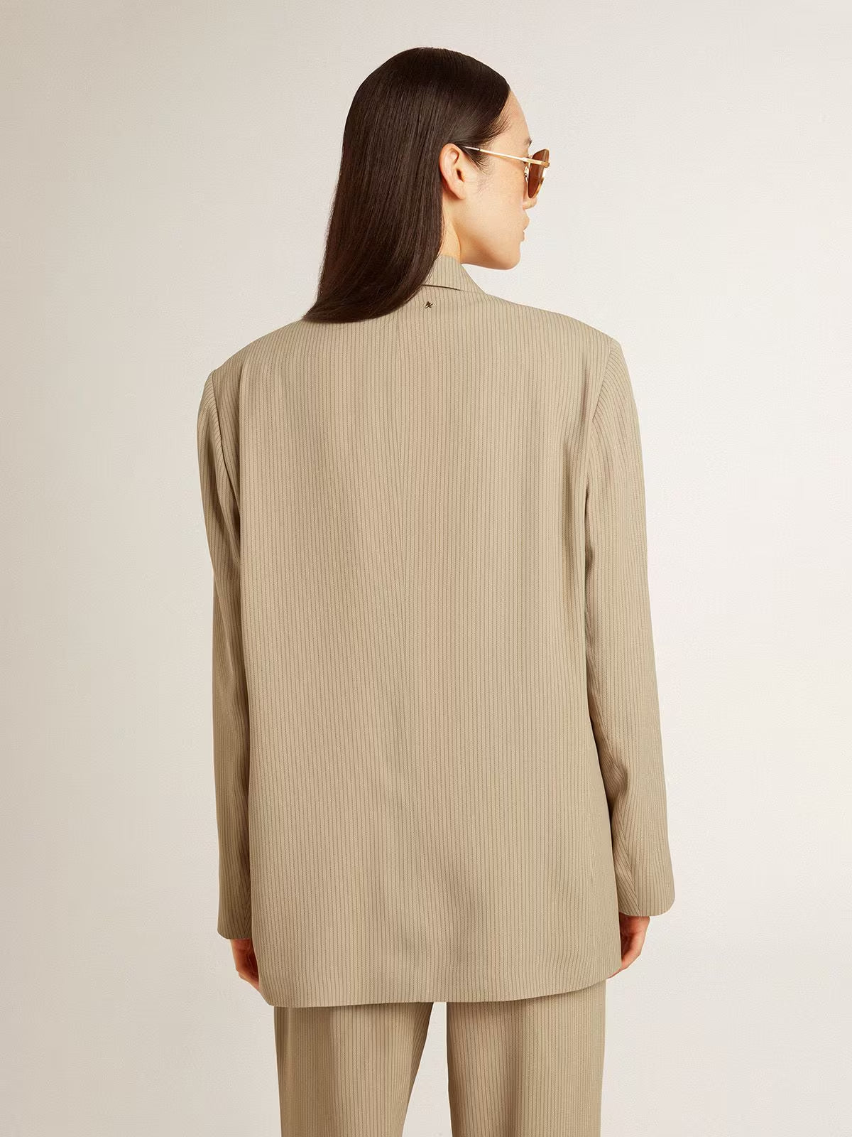 Chaqueta Journey Over Maia Pinstripe Blend Viscose Mujer
