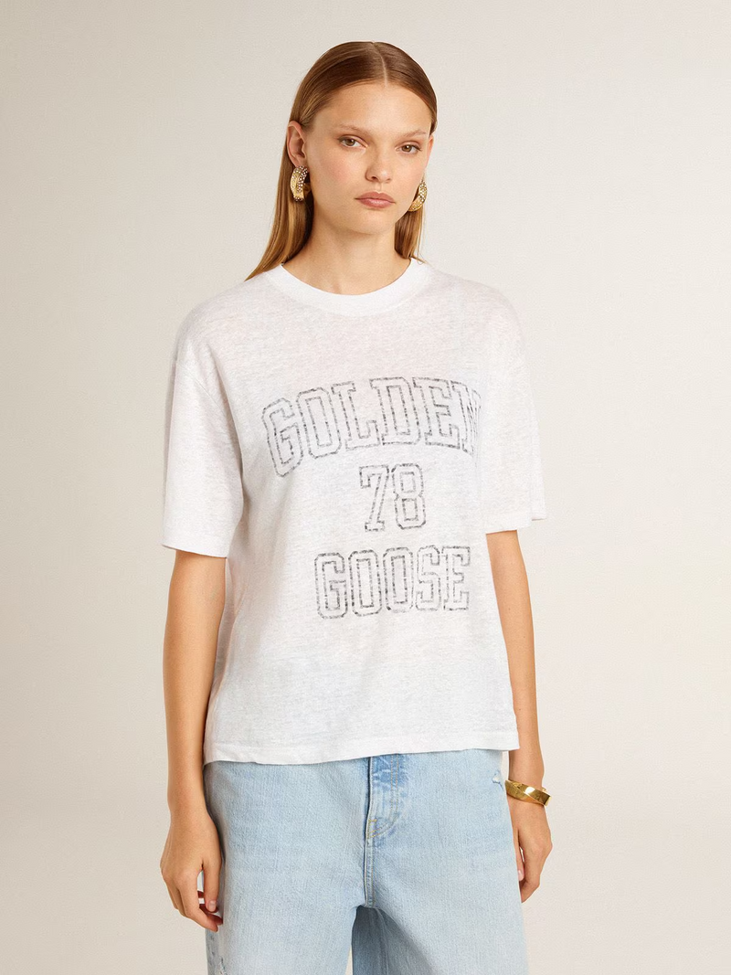 T-Shirt Journey Boxy Light Linen Jersey Printed Mujer