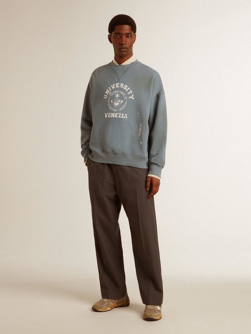Buzo Journey Mujer Crew Neck Vintage College Print