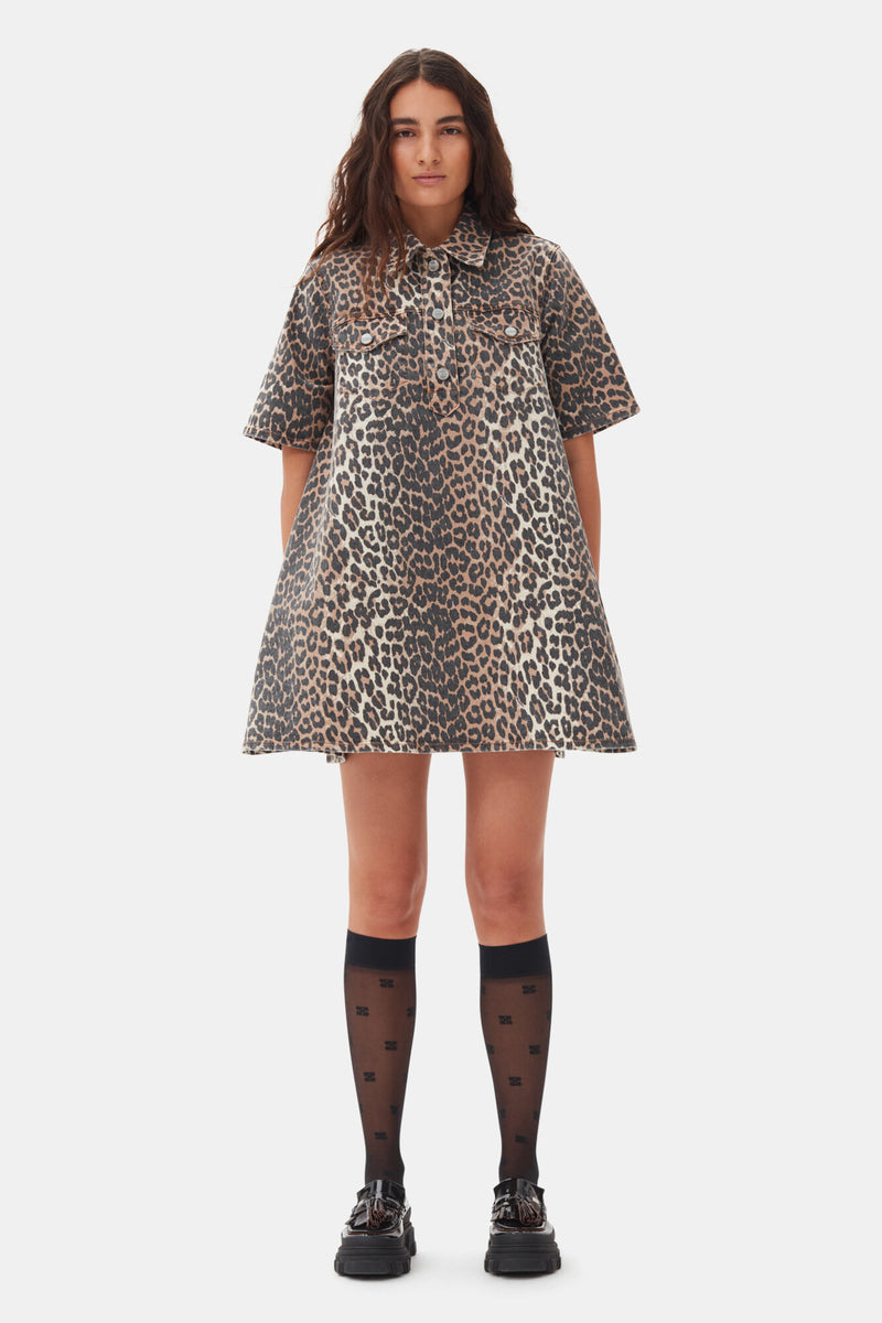 Mini Vestido Print Denim