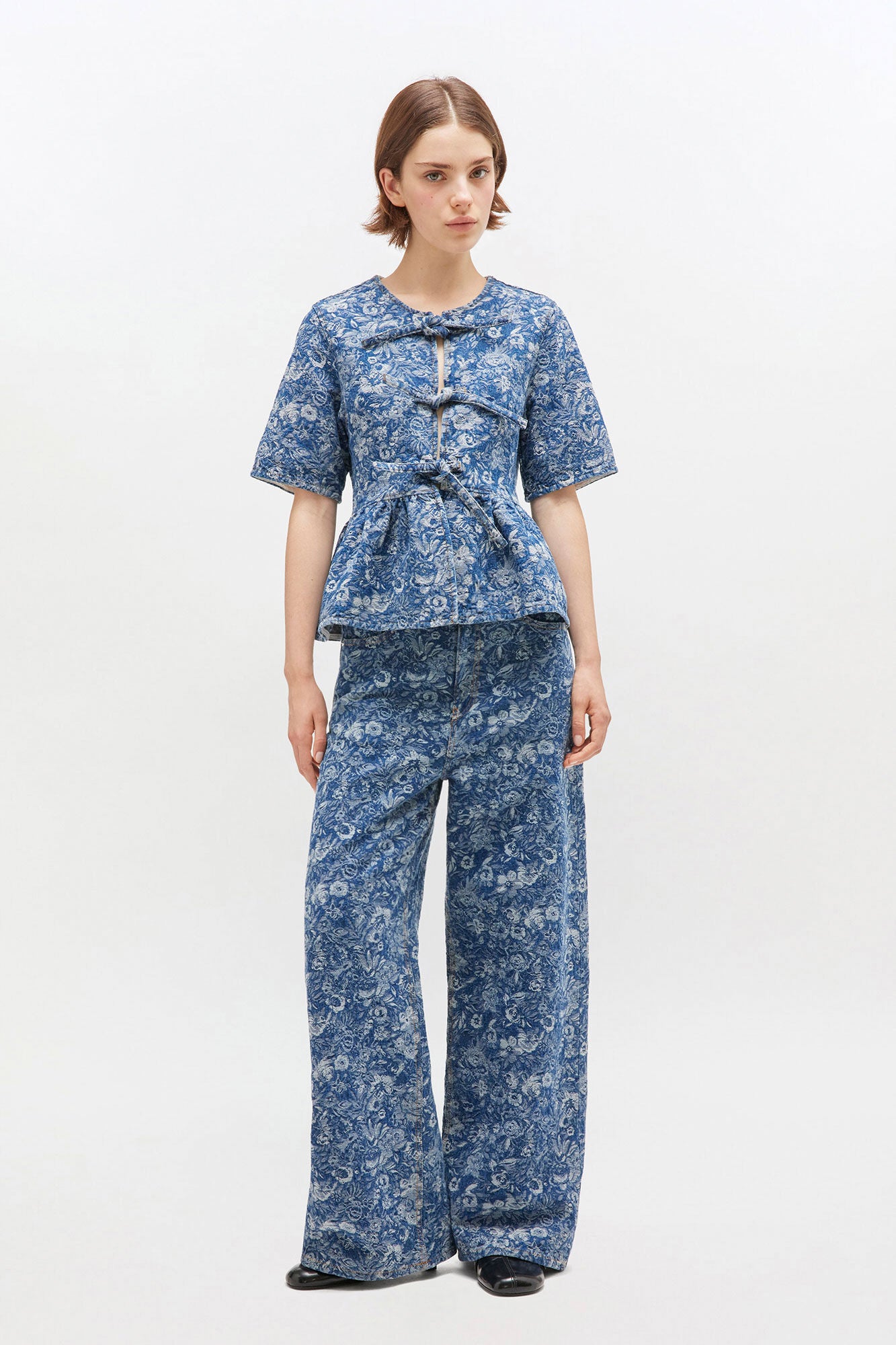 Blusa Pepplum Denim Tapestry