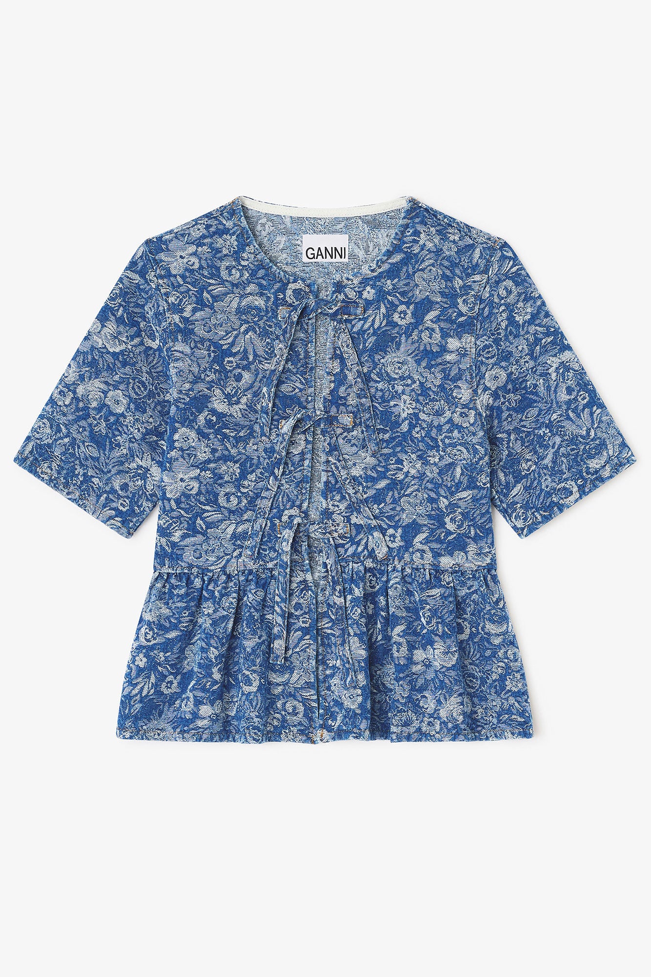 Blusa Pepplum Denim Tapestry