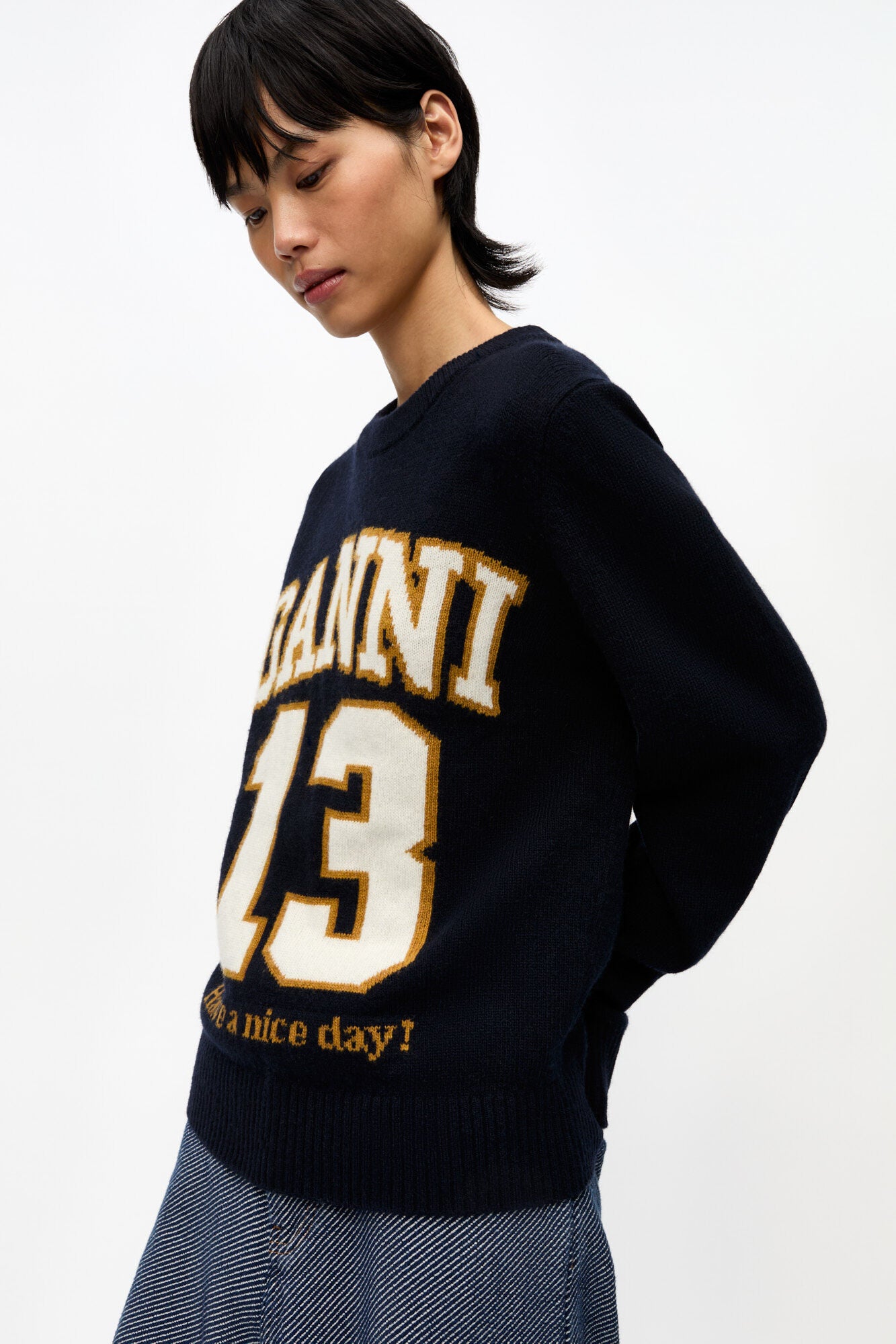 Sweater Graphic Wool Mix Baseball