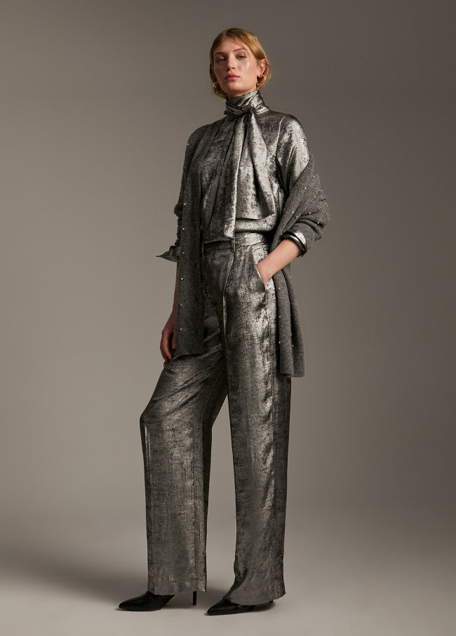 Pantalón Laminated Straight-Leg
