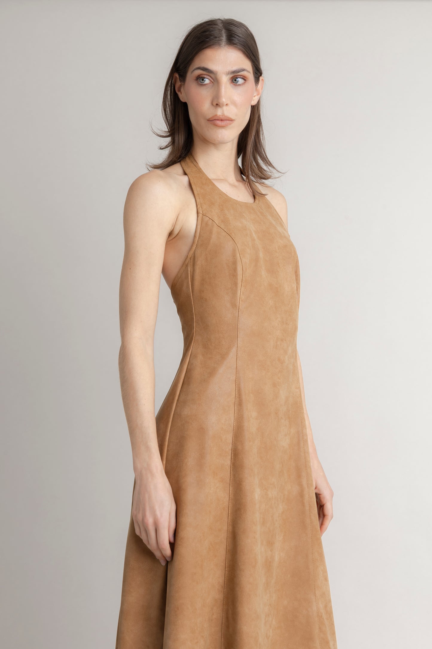 Maxi Vestido En Cuerina