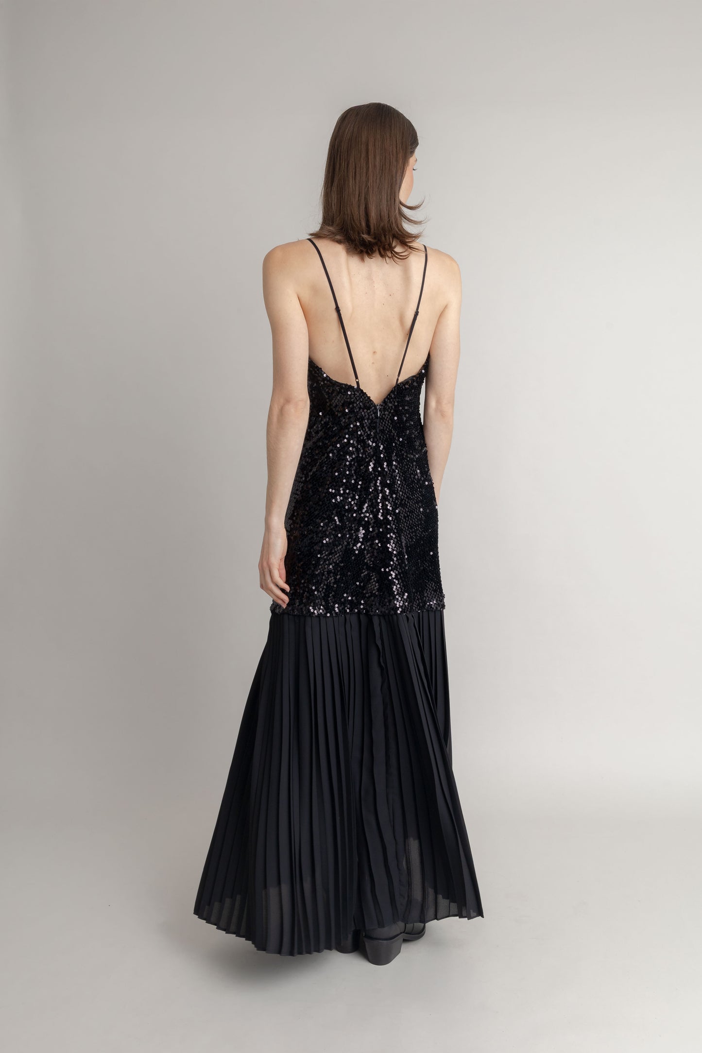 Maxi Vestido Largo Plisado