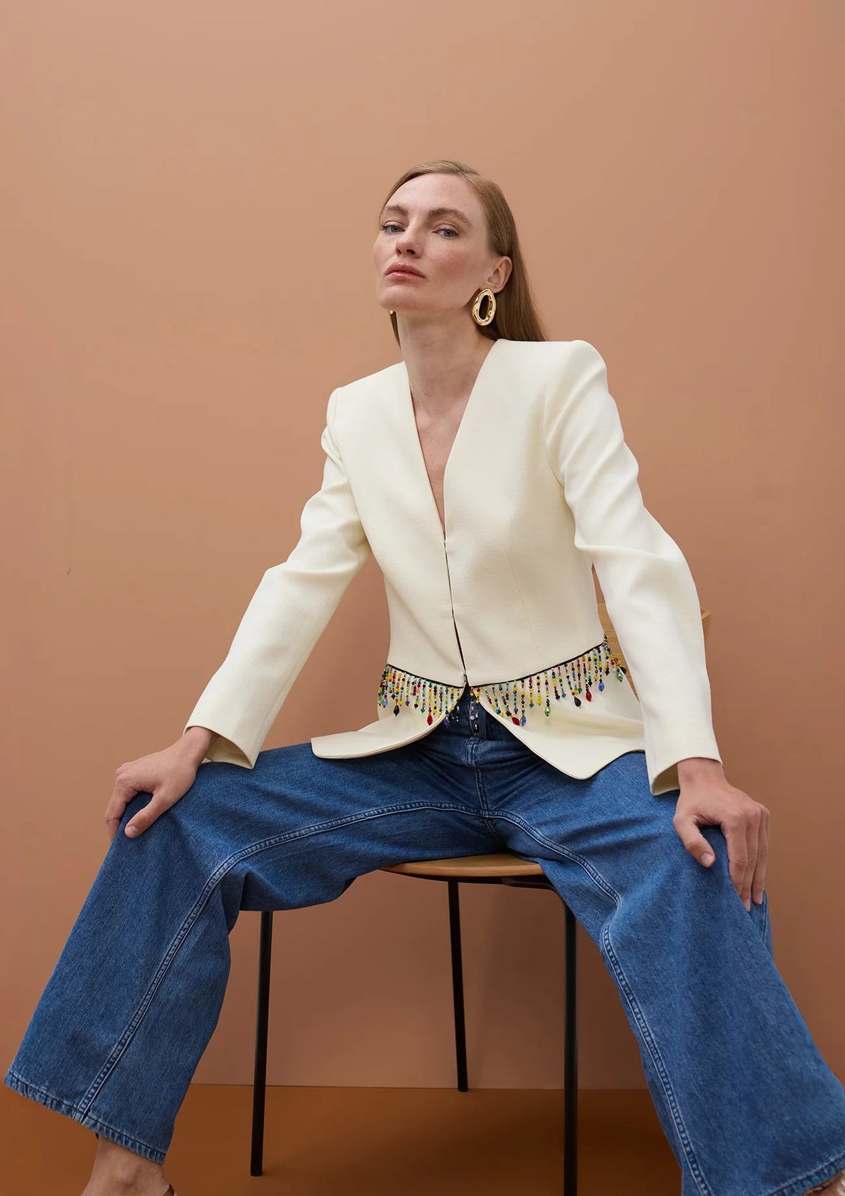 Blazer con piedras de colores
