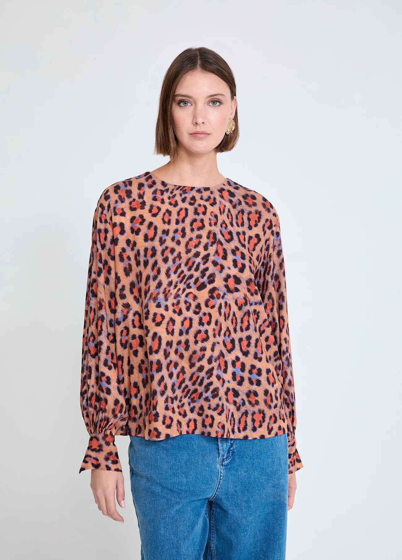 Blusa con Estampado de Leopardo