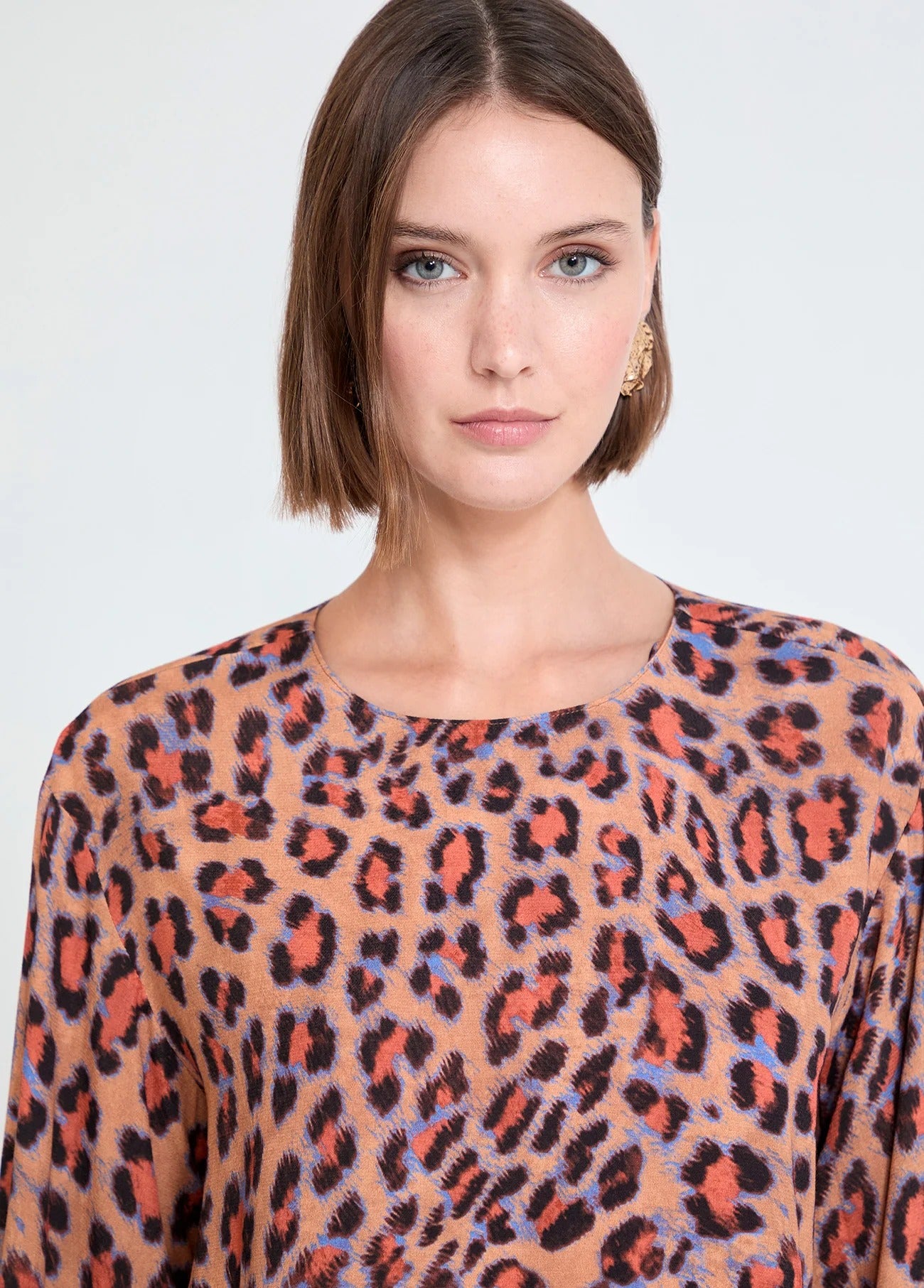 Blusa con Estampado de Leopardo