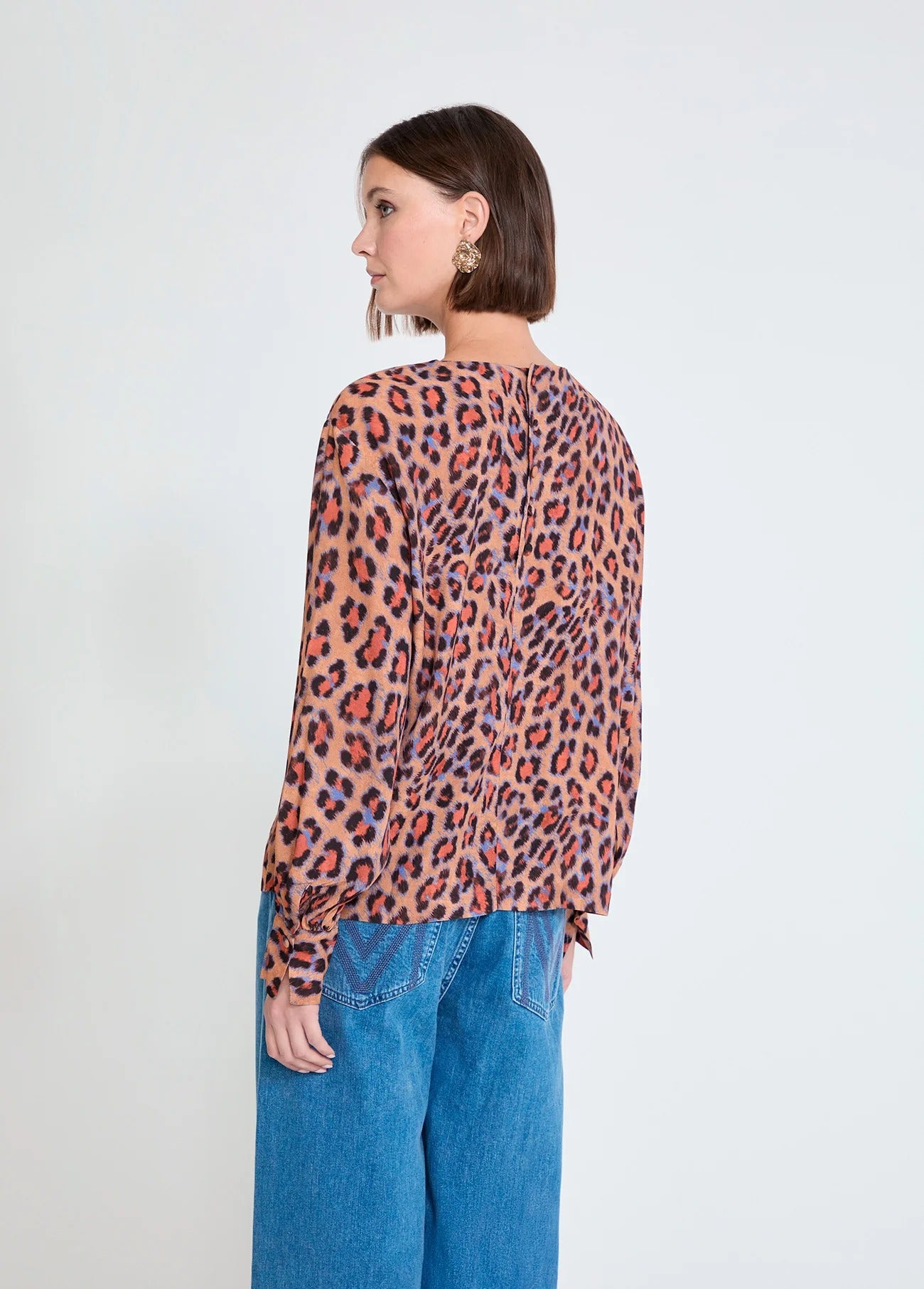 Blusa con Estampado de Leopardo