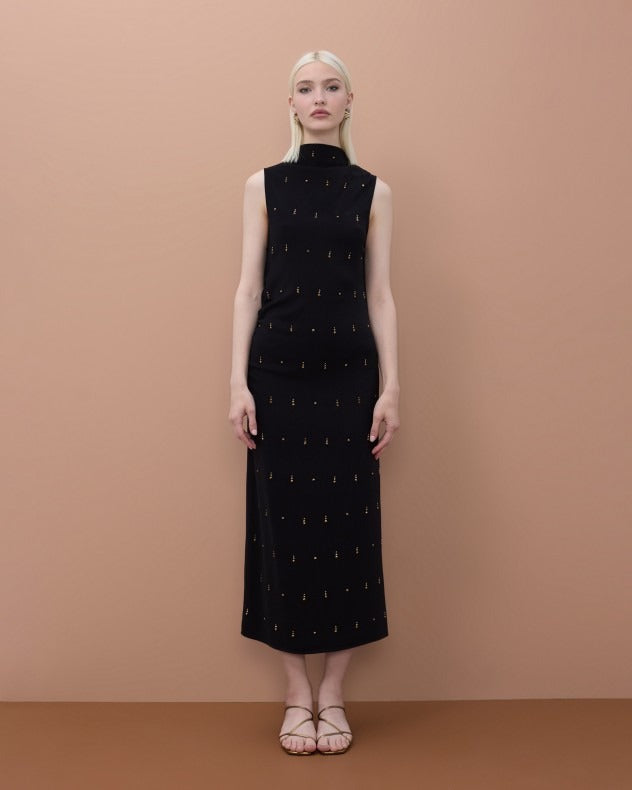 Midi vestido Sleeveless With Stone Detail