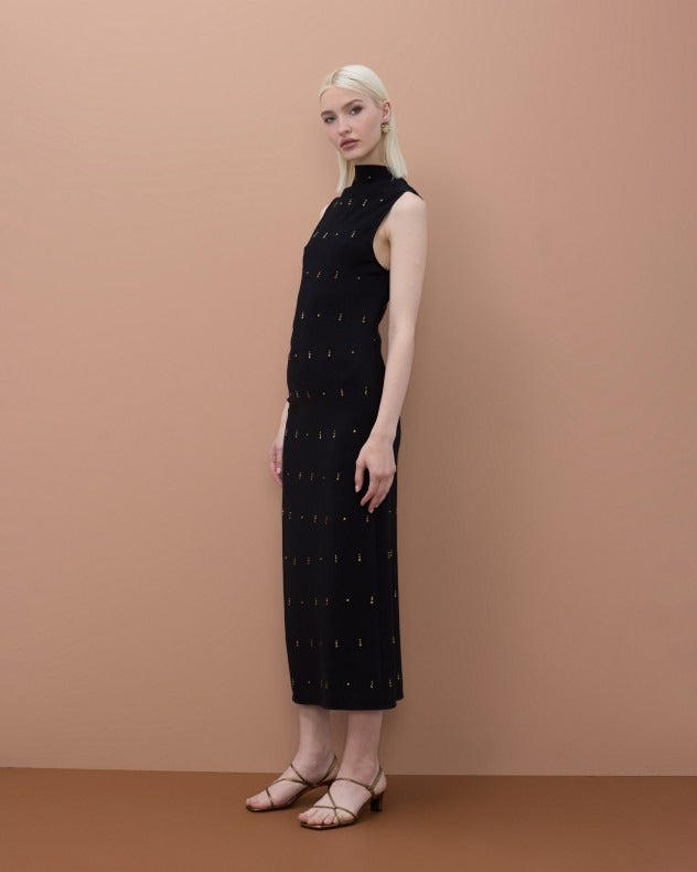 Midi vestido Sleeveless With Stone Detail