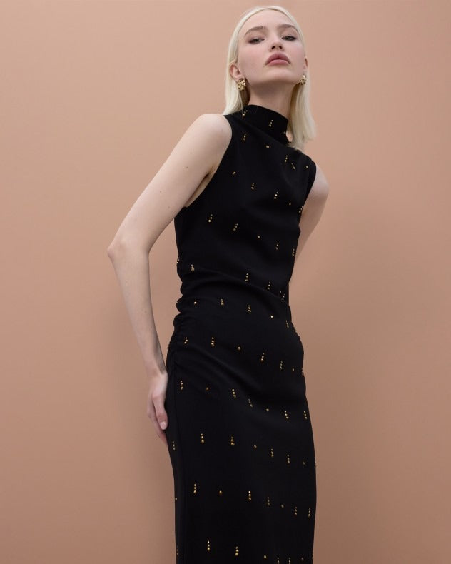 Midi vestido Sleeveless With Stone Detail