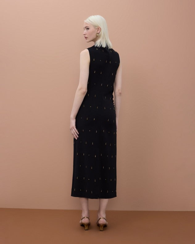 Midi vestido Sleeveless With Stone Detail