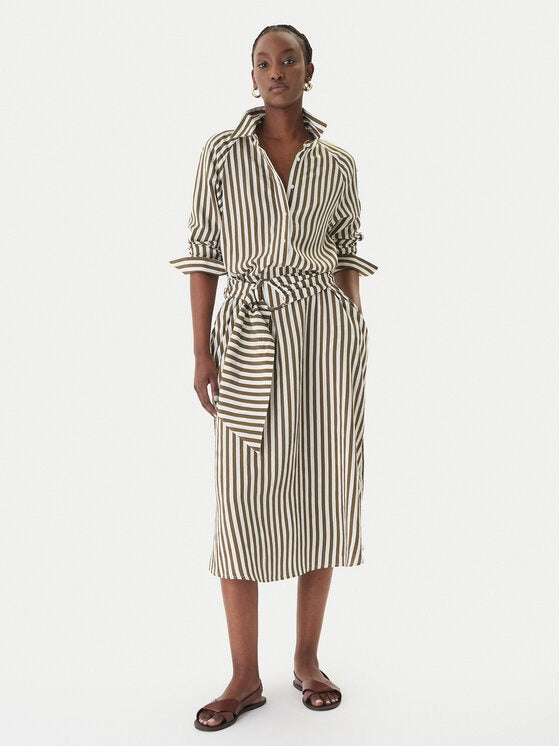 Midi Vestiso camisero de rayas