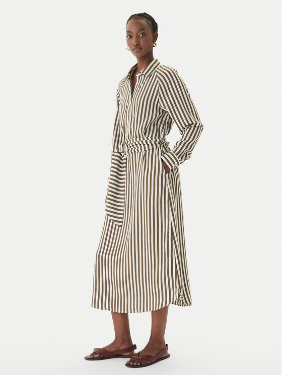 Midi Vestiso camisero de rayas