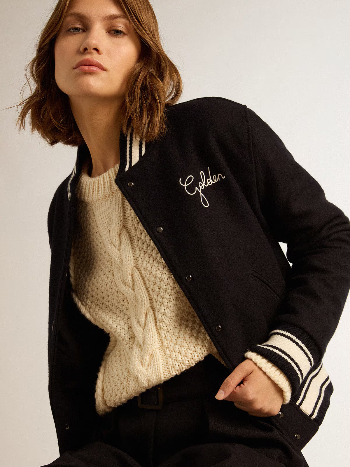 Chaqueta Golden Bomber Compact Cloth Wool