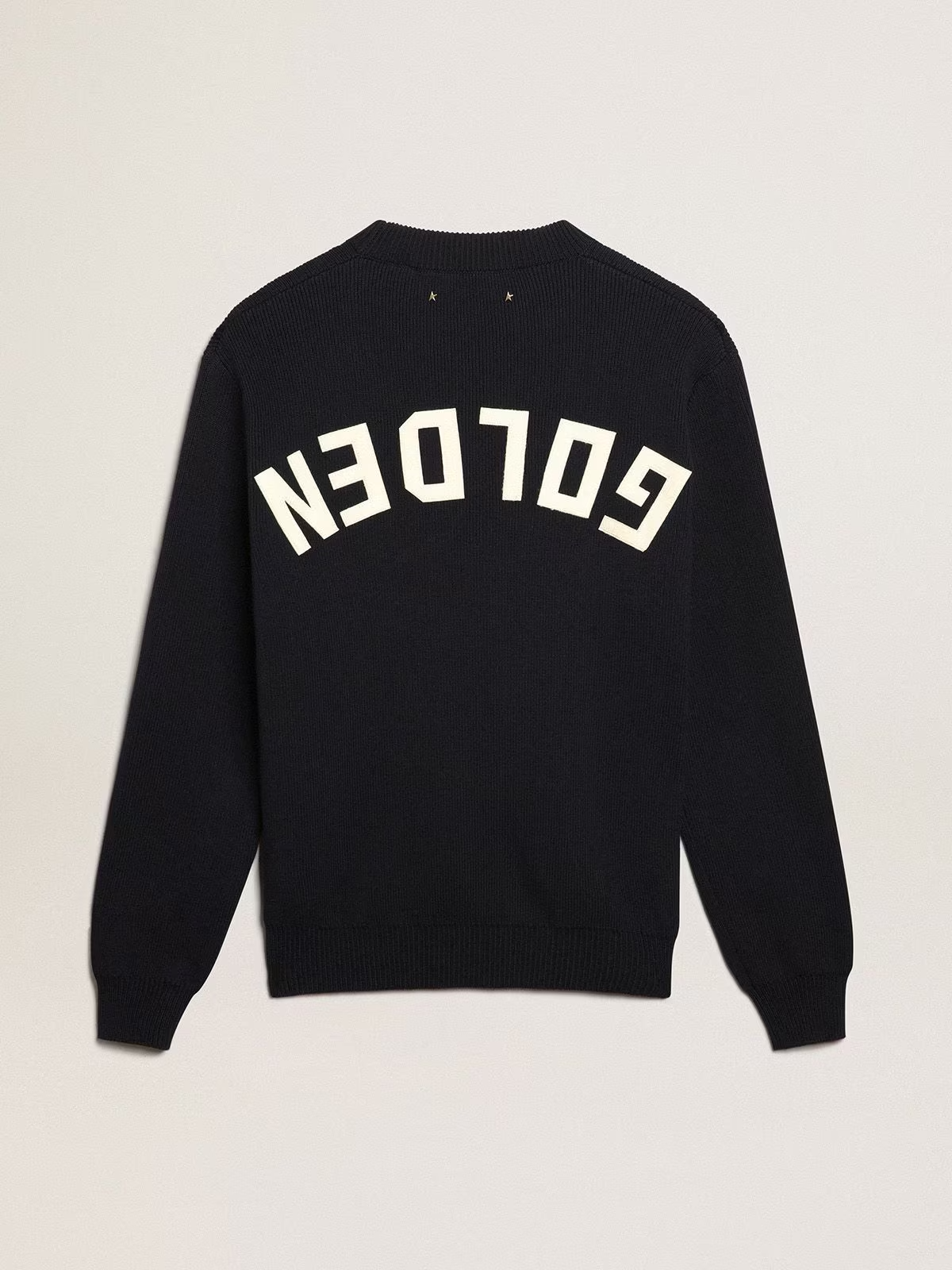 Sweater Golden Knit Crew Neck With Logoyarn
