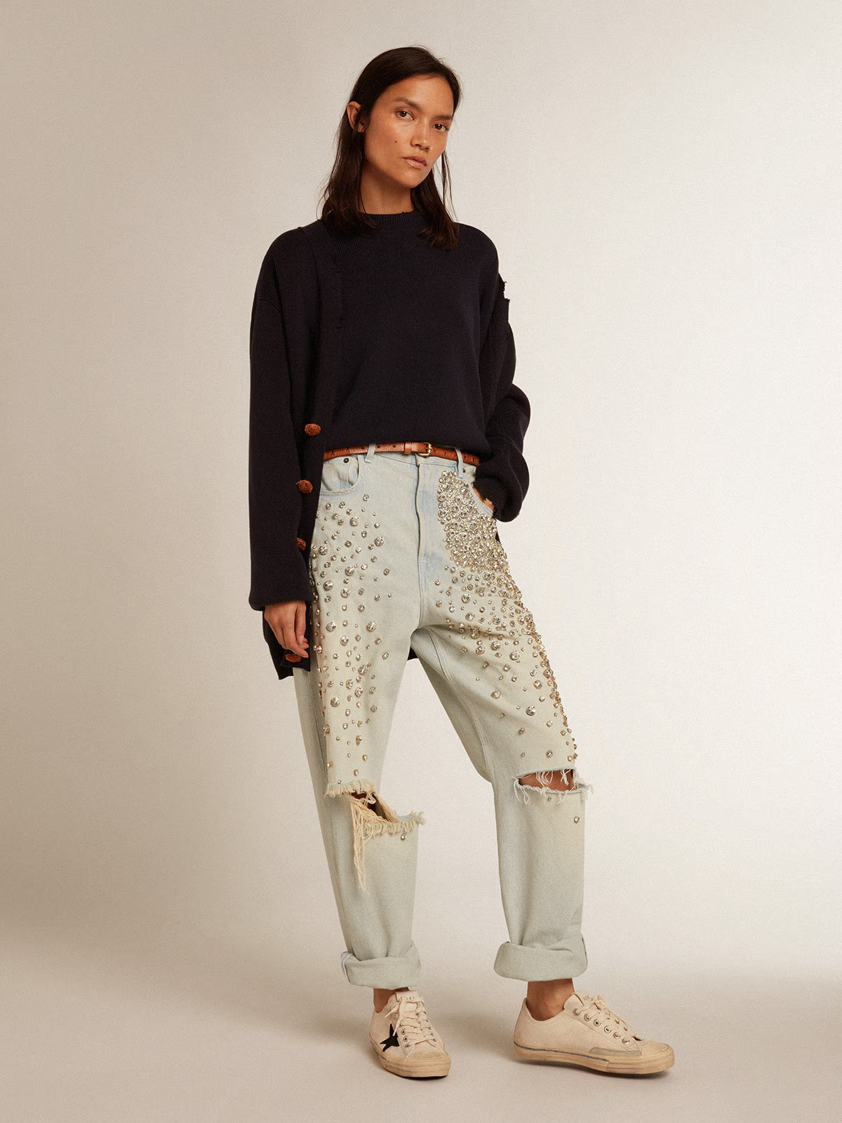 Suéter Golden Goose Cuello Redondo Lana Ligera Mujer