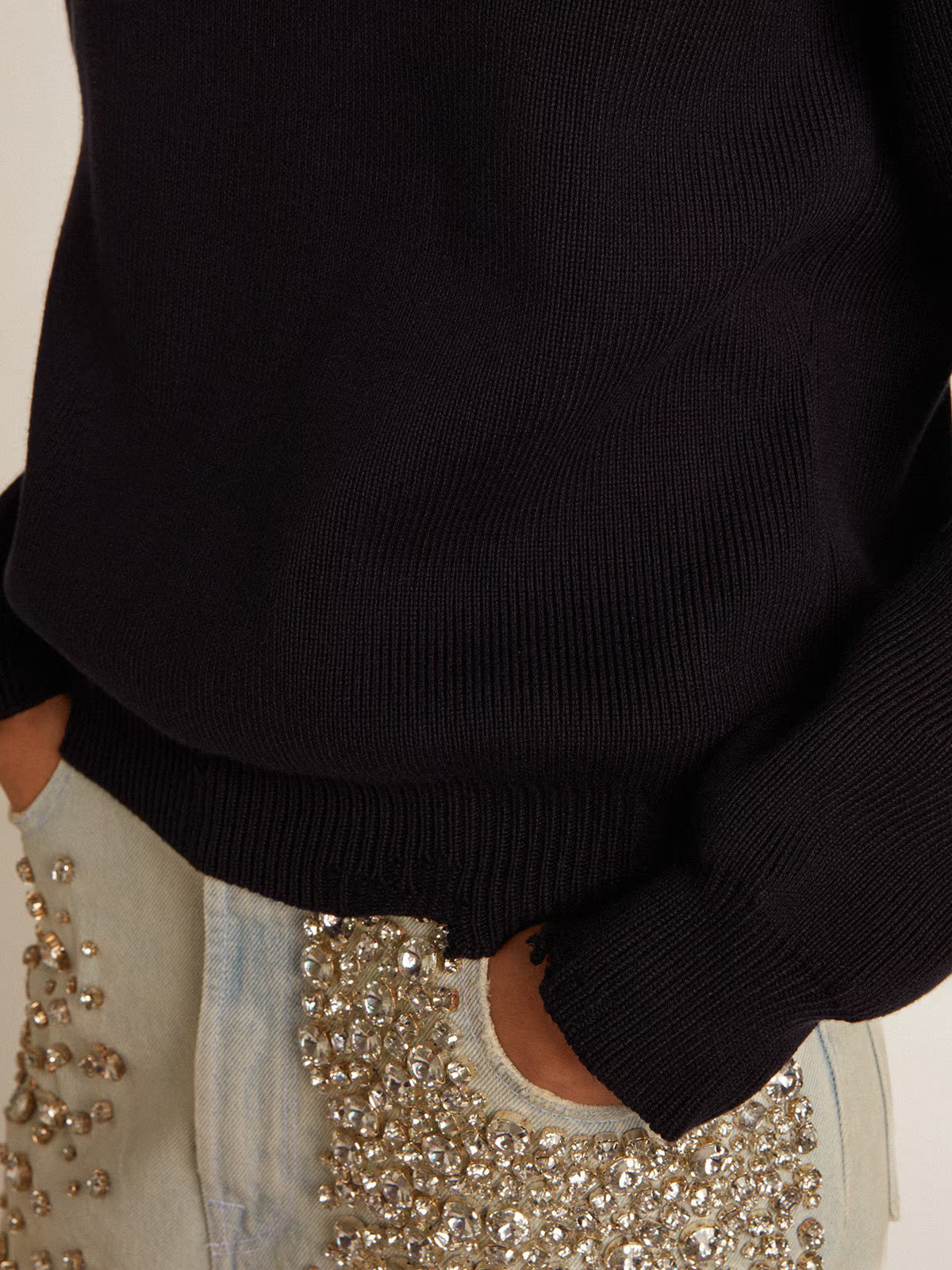 Suéter Golden Goose Cuello Redondo Lana Ligera Mujer