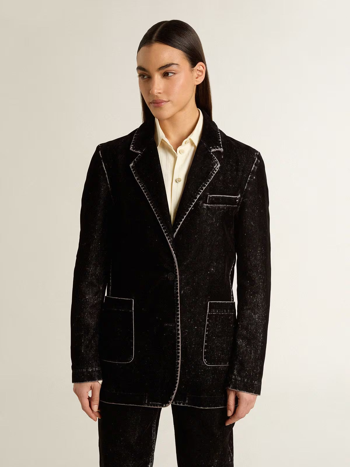 Chaqueta Denim Velvet Washed