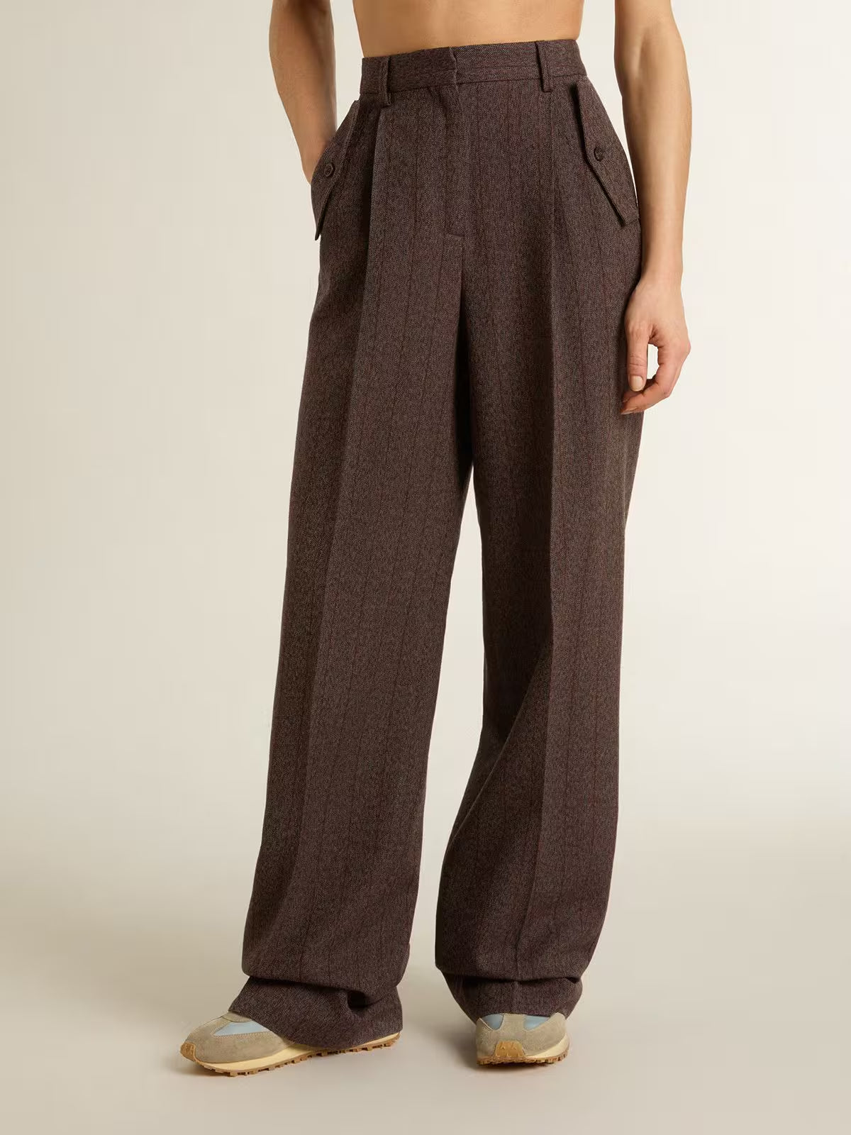 Pantalon Wide Leg Naomi Pinstripe