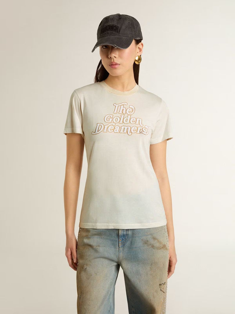 T-Shirt Journey Floc Print Golden Goose  Mujer