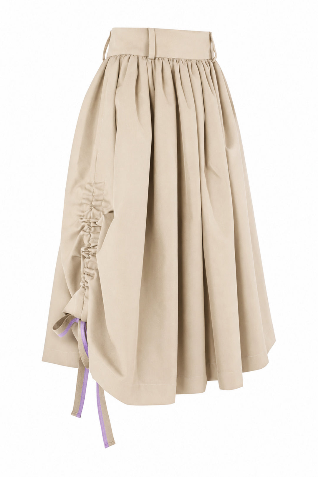 Drill Kabil Coulisse Skirt Whit Belt Beige