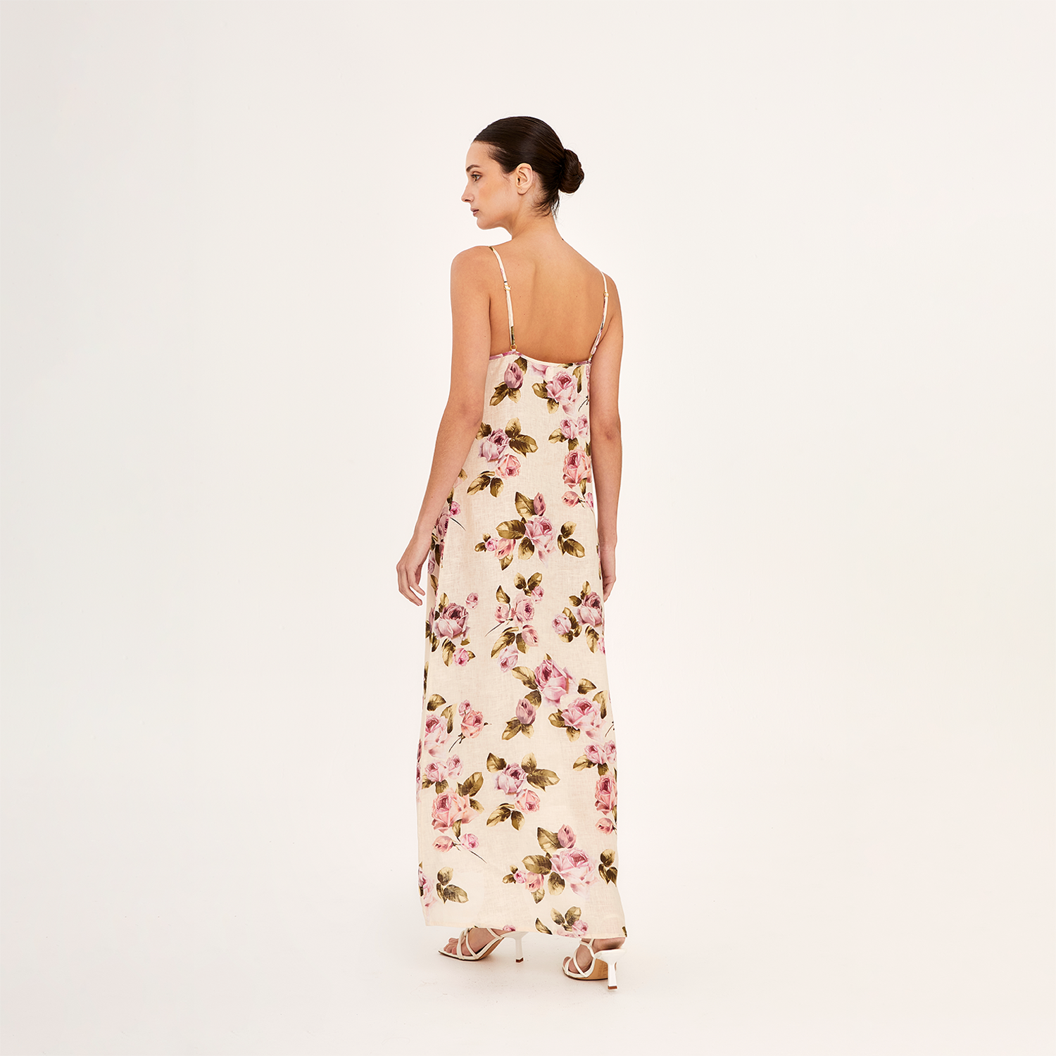 Midi Vestido Slip Rose