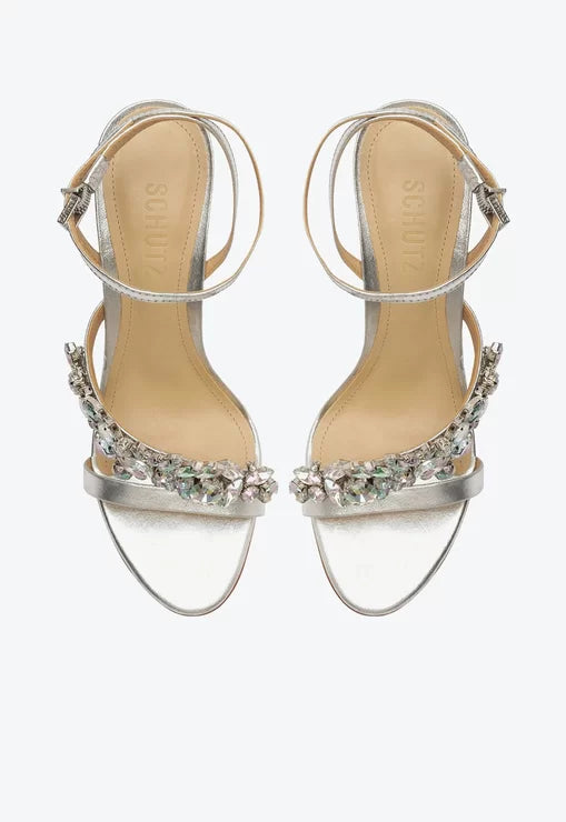 Sandalias Tacón Piel Brillante