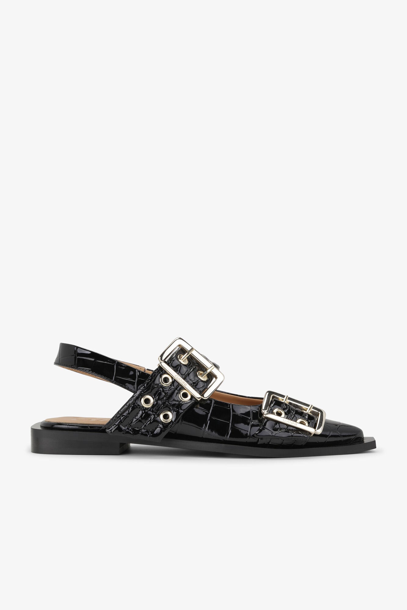 Bailarinas Feminine Buckle Patent Croco