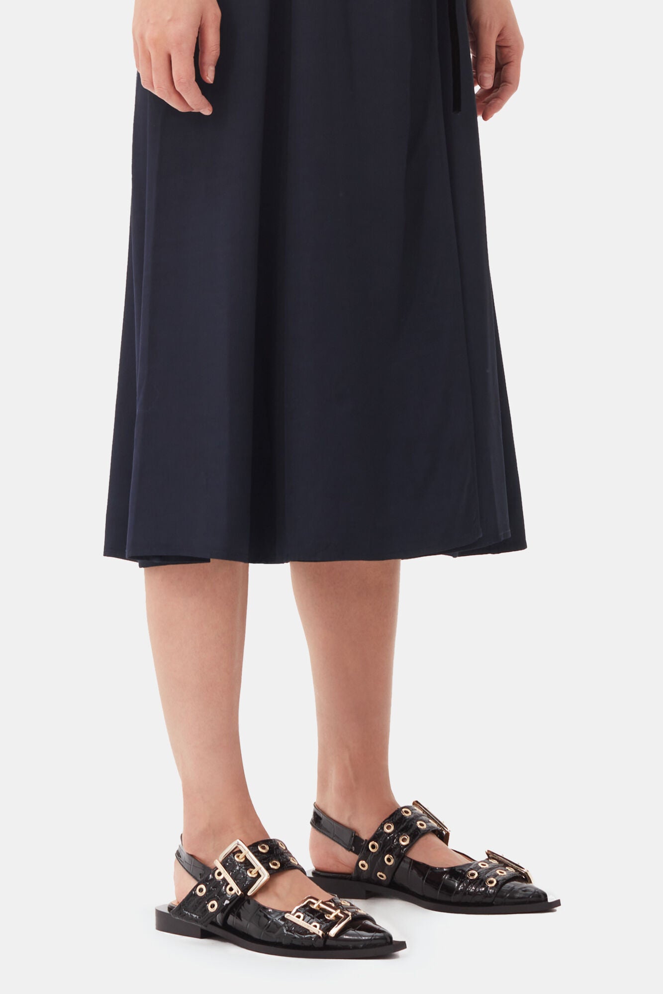 Bailarinas Feminine Buckle Patent Croco