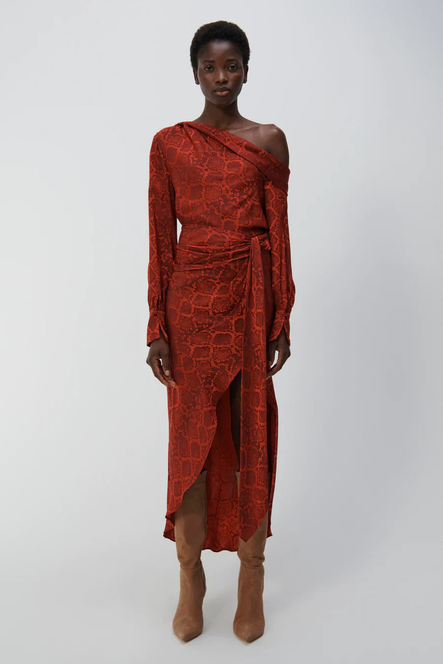 Falda Elisabetta Draped  Carmine Python