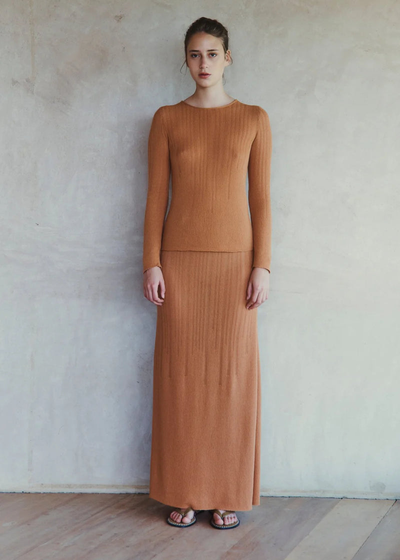 Midi Falda Tumbes Terracota