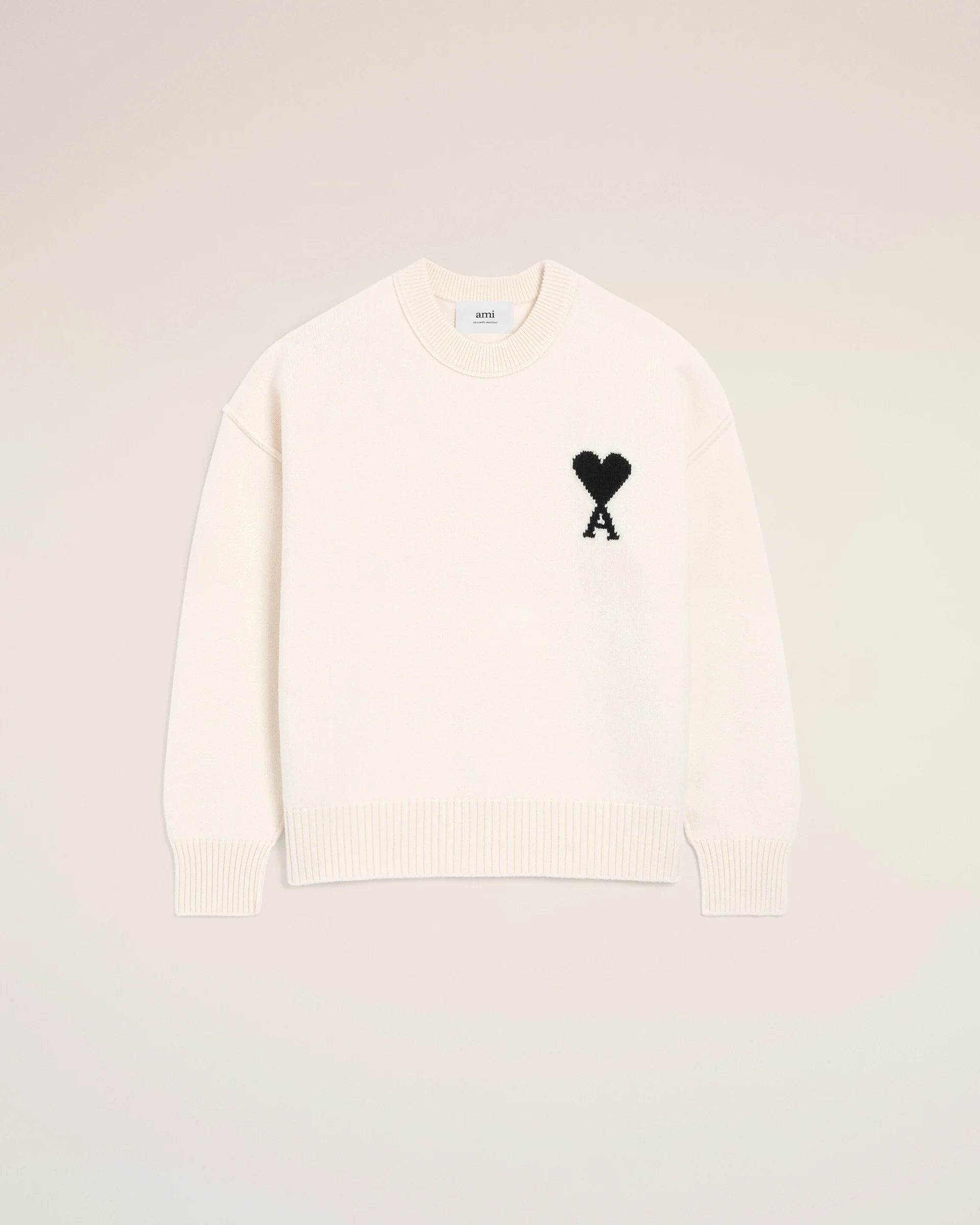 Jersey De Cuello Redondo De Lana Blanca Ami De Coeur Unisex