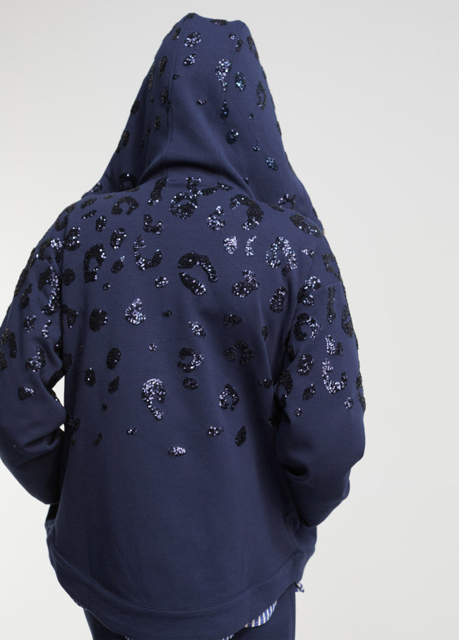 Hoodie Con  Sequinned Detail