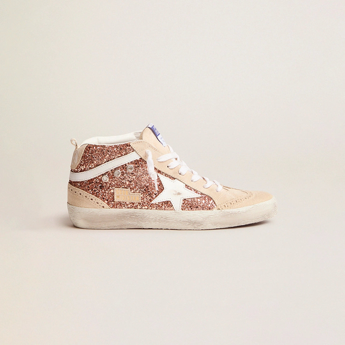 Zapatillas Golden Goose Midstar Glitter Leath Star Wave Suede Spur Mujer